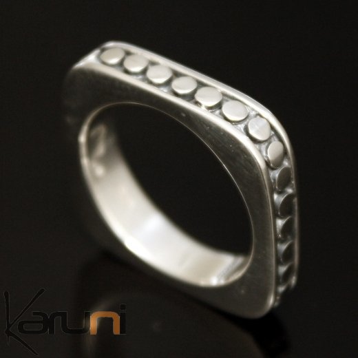 Bague anneau en argent 925 bulles carré Bijoux de Bali Bague anneau en argent 925 bulles carré Bijoux de Bali