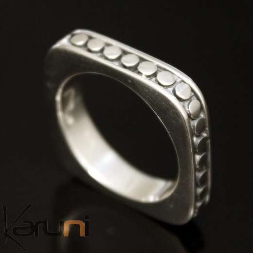 Bague anneau en argent 925 bulles carrÃ© Bijoux de Bali