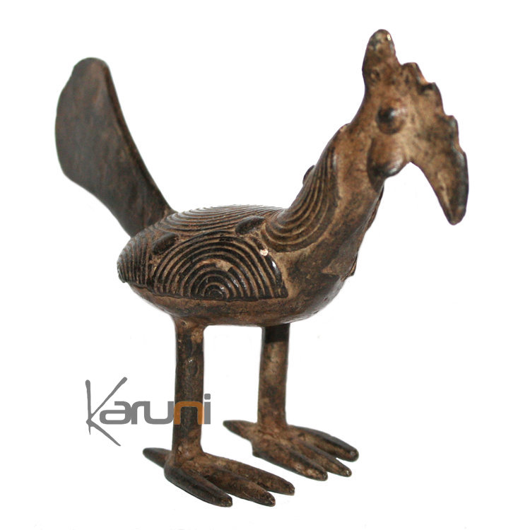 Art Dogon Bronze Animal Coq Sculpture Africain  ethnique Afrique
