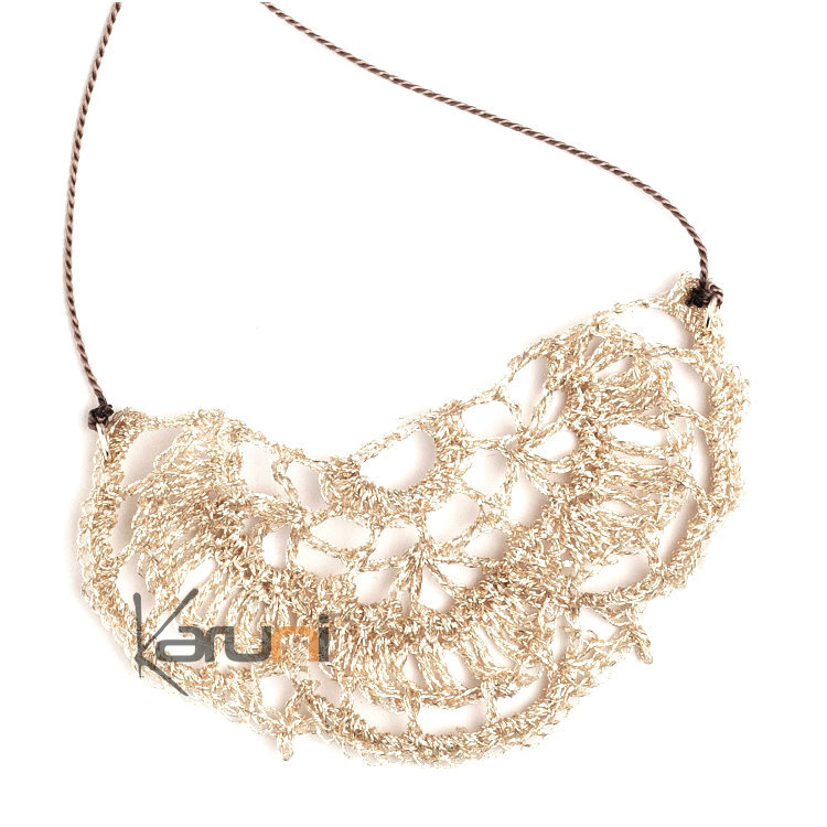 Bijoux Tendance Créateur Collier en Fil de Métal Crocheté Wire ... Bijoux Tendance Créateur Collier en Fil de Métal Crocheté Wire ...