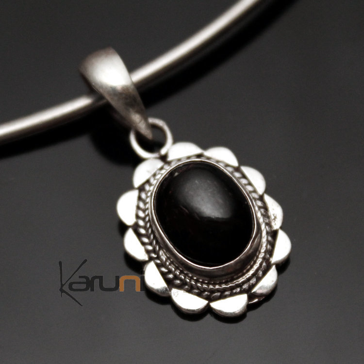 Bijoux Ethniques Indiens Pendentif Argent Massif 925 Ovale Fleur ... Bijoux Ethniques Indiens Pendentif Argent Massif 925 Ovale Fleur ...