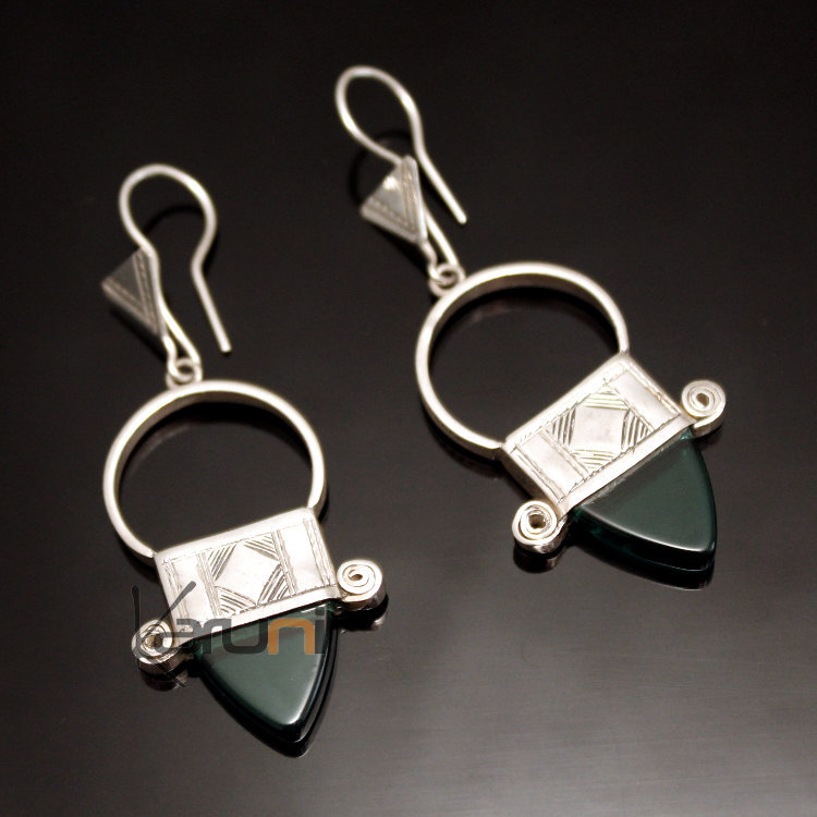 Bijoux Ethniques Touareg Boucles d'oreilles en Argent Croix du Sud d ...