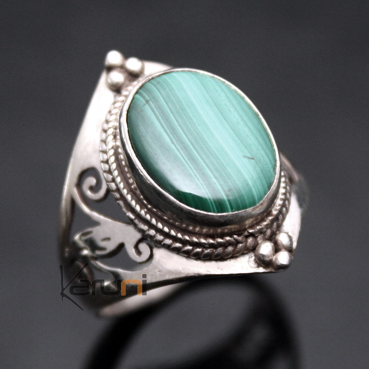 Bijoux Ethniques Indiens Bague Chevalière en Argent Pierre Malachite ... Bijoux Ethniques Indiens Bague Chevalière en Argent Pierre Malachite ...