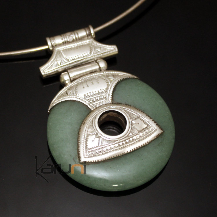 Bijoux Touareg Ethniques Africains Collier Pendentif en Argent et