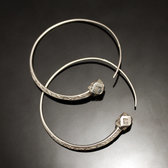 Bijoux Ethniques Touareg Boucles d'oreilles Croles en argent 12 Tesibit Boules Graves 5 cm