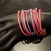 Bijoux Ethniques Africains Bracelets JOKKO en Plastique Recycl Homme Femme Enfant 33 Rouge/Rose/Violet (x12) b