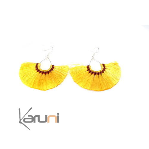 Boucles d'oreilles Thailande Fils Jaune 4011