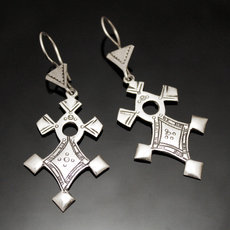 Bijoux Touareg Ethniques Boucles d'Oreilles en Argent Croix du Sud d ...