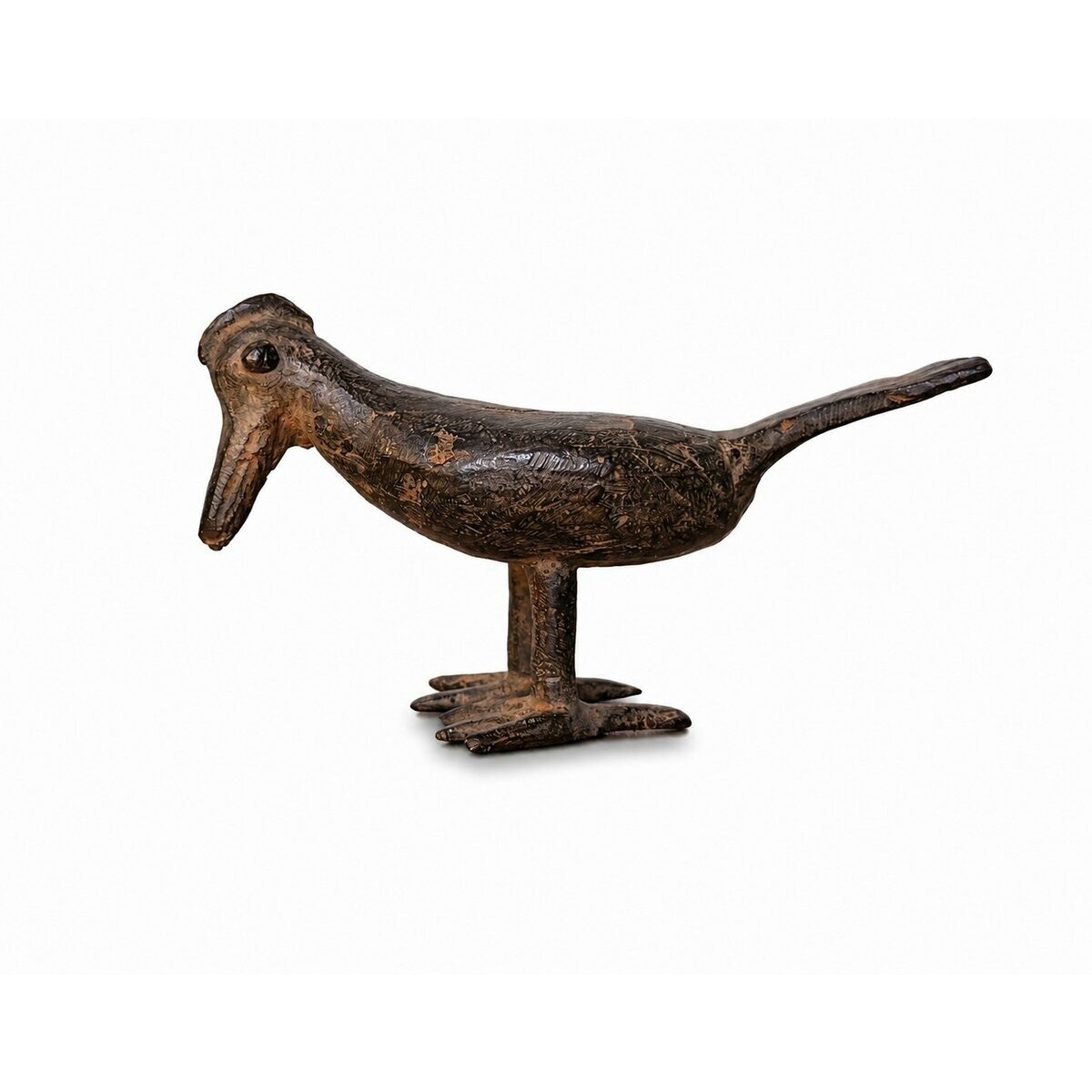 Pintade Bronze Dogon � Sculpture Africaine Artisanale D&eacute;co Nature