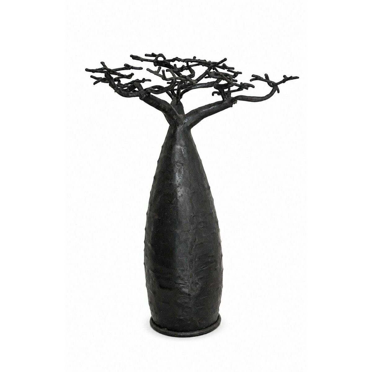 Baobab M&eacute;tal Fait Main � Porte Bijoux Arbre de Vie � Sculpture M&eacute;tal Artisanale Madagascar 37 cm