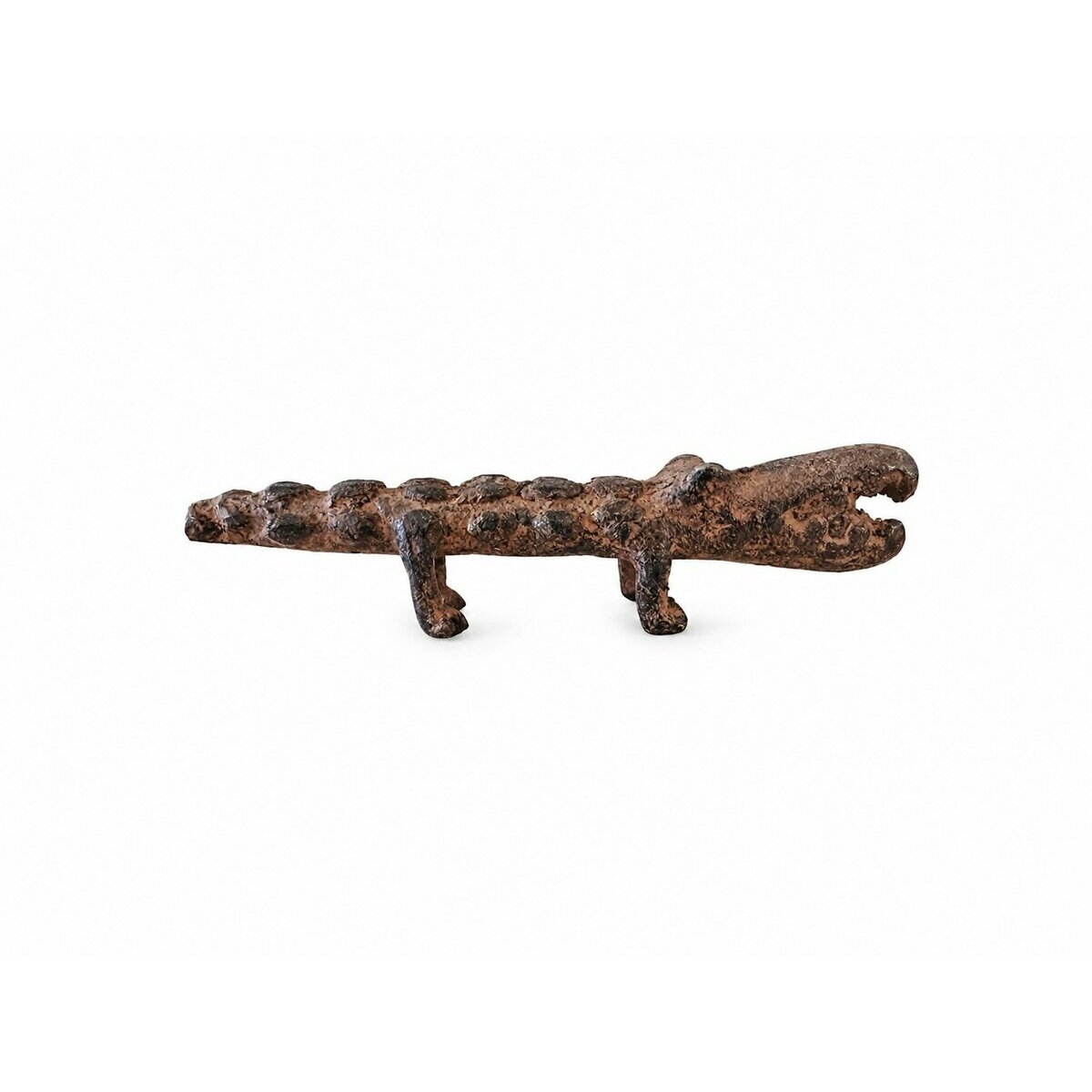 Crocodile Dogon en Bronze � Petite Sculpture Africaine Artisanale