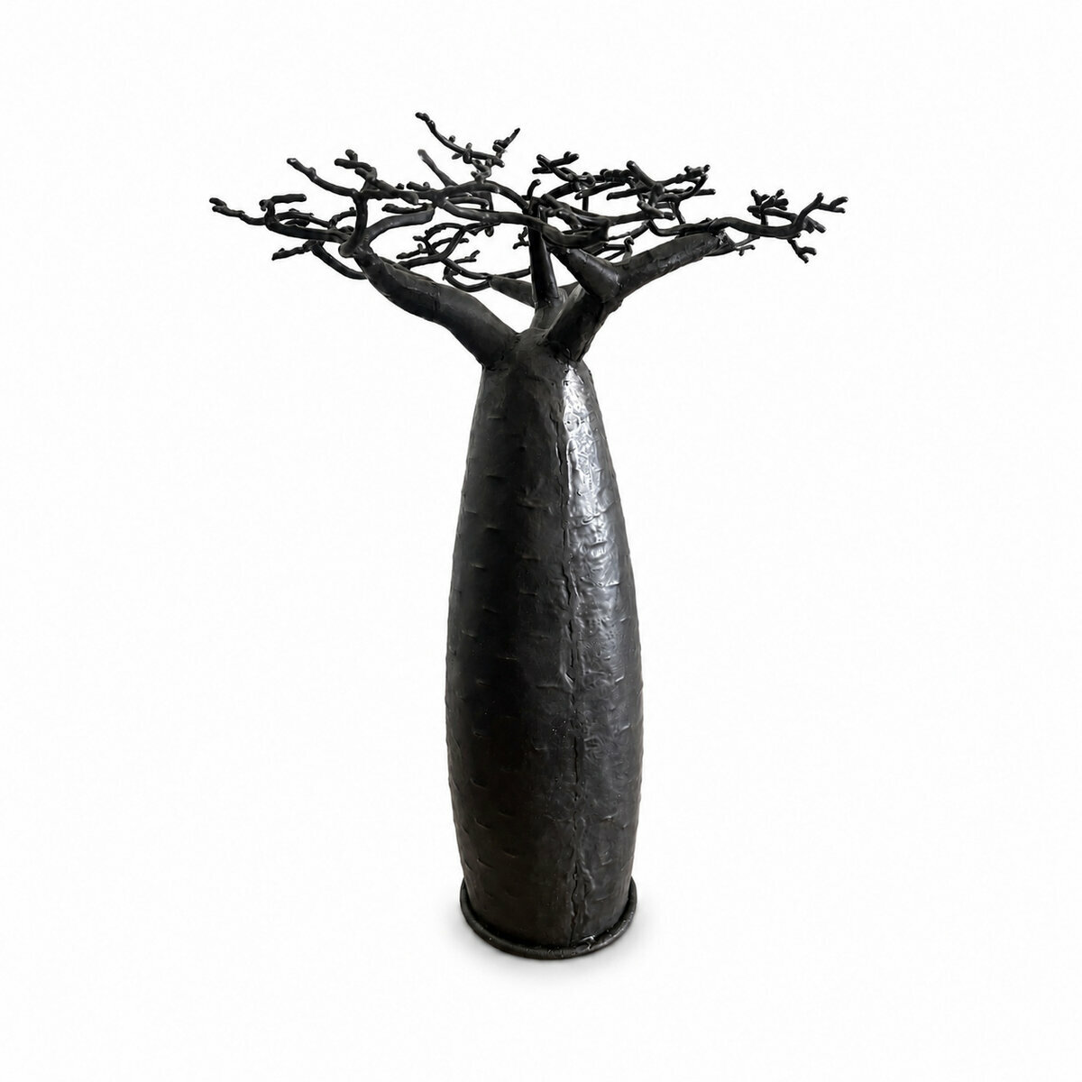 Arbre Baobab M&eacute;tal Recycl&eacute; � Sculpture Artisanale D&eacute;co Loft Industriel