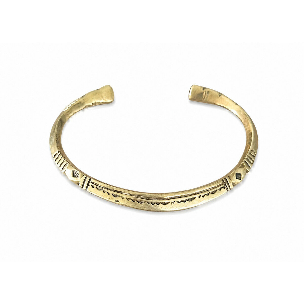 Bracelet Touareg en Laiton Grav&eacute; � Jonc Ouvert pour Poignet Moyen &agrave; Large