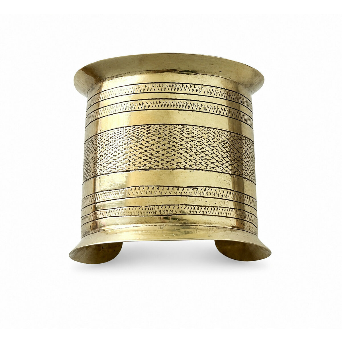 Manchette Touareg Large en Laiton � Bracelet Grav&eacute; Main Sign&eacute;