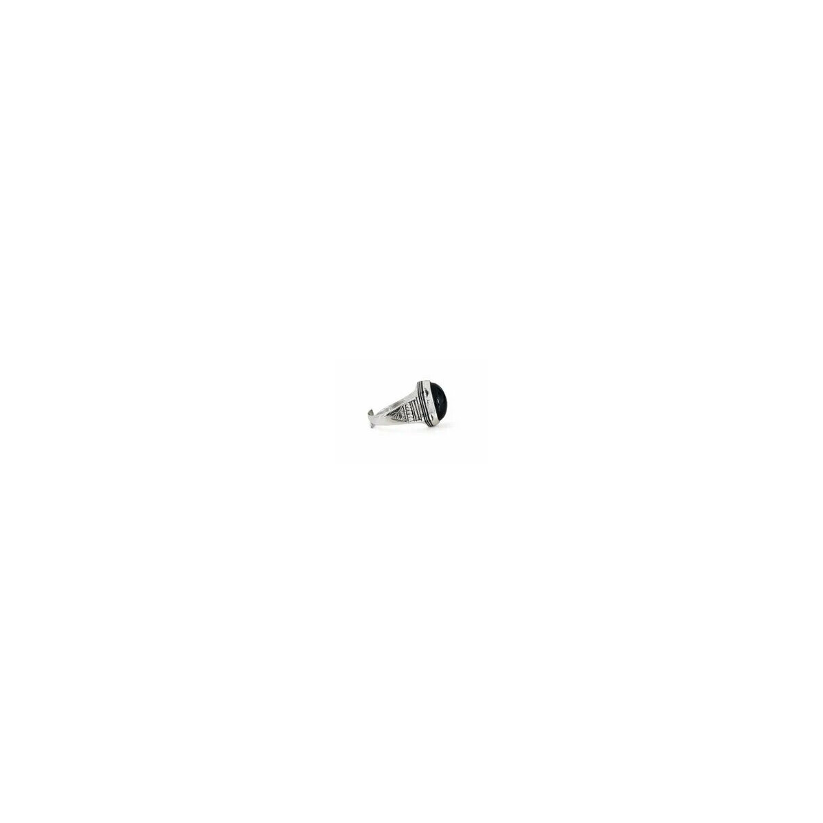 Bague Onyx Noir Argent 925 � Bague Touareg R&eacute;glable Fait Main