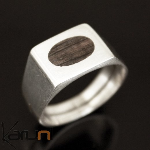 Bague Chevalière Argent et ébène homme/femme 1149 - KARUNI