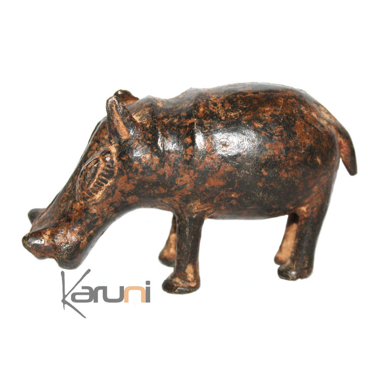 Art Dogon Bronze Animal Phacochère Sculpture Africain  ethnique Afrique 01