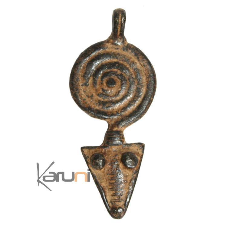Art Dogon Africain Bronze Pendentif Amulette Sculpture  ethnique Afrique 24 Serpent