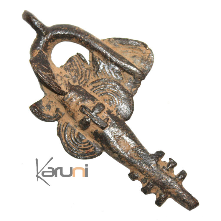 Art Dogon Africain Bronze Pendentif Amulette Sculpture  ethnique Afrique 22 Poisson Esturgeon