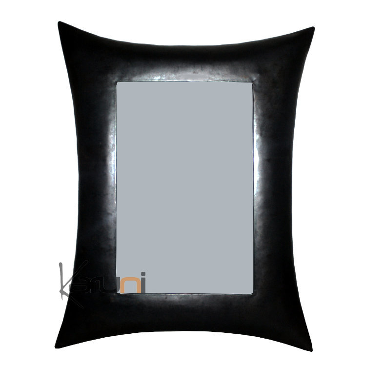 Miroir/cadre rectangle bombé métal recyclé Madagascar 50 cm x 60 cm