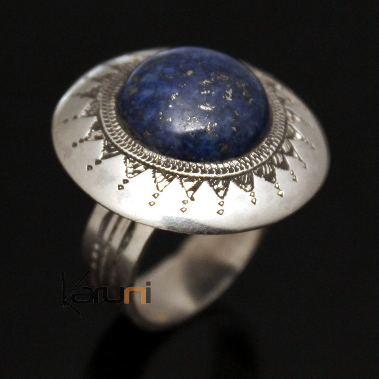 Bague en Argent Lapis Lazuli 07 Homme/Femme Grande Ronde