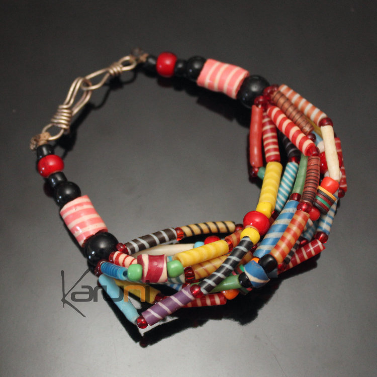 Bijoux Ethniques Africains Bracelets MultiRangs JOKKO en Plastique