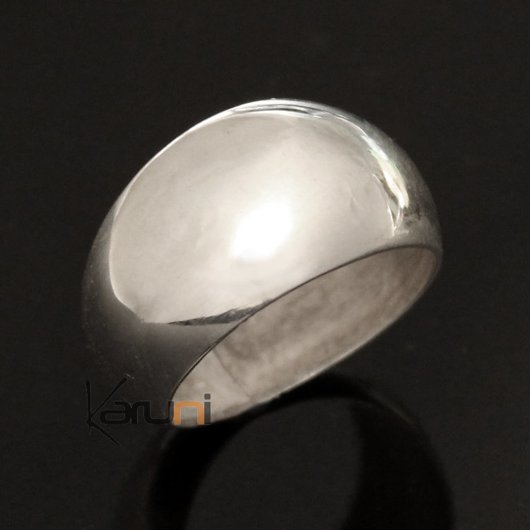 Bague en Argent Large Bombée 07 Lisse Inspiration Karuni