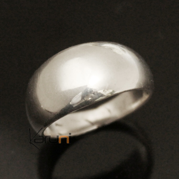 Bague Anneau Alliance argent homme/femme Lisse 11 Large Bombée Inspiration Karuni