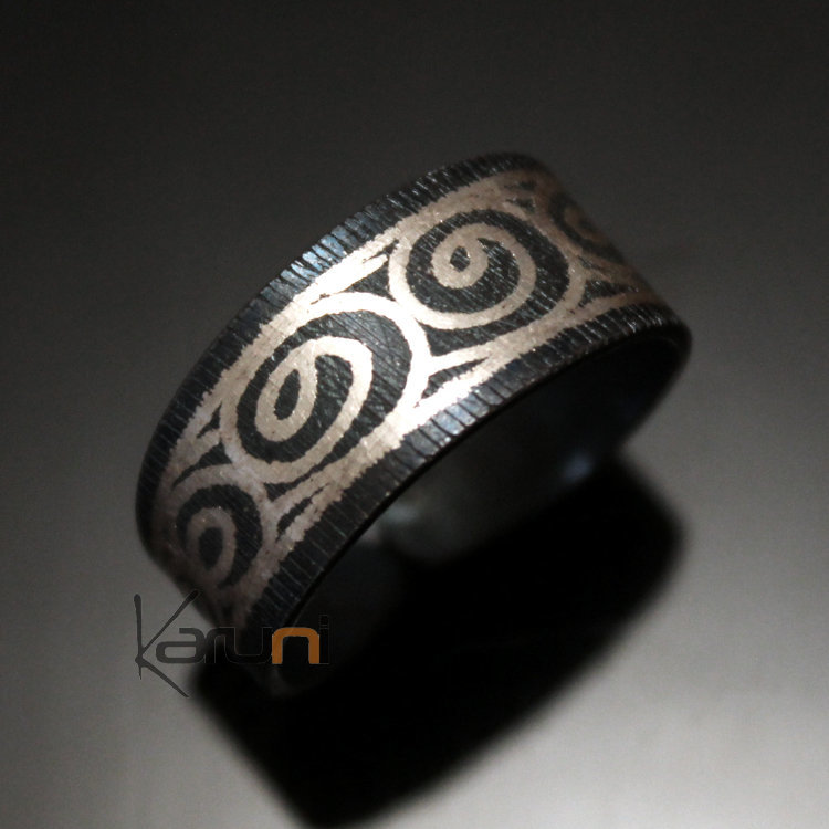 Bijoux Ethniques Orientaux Berb res Bague Damasquin e en Acier et