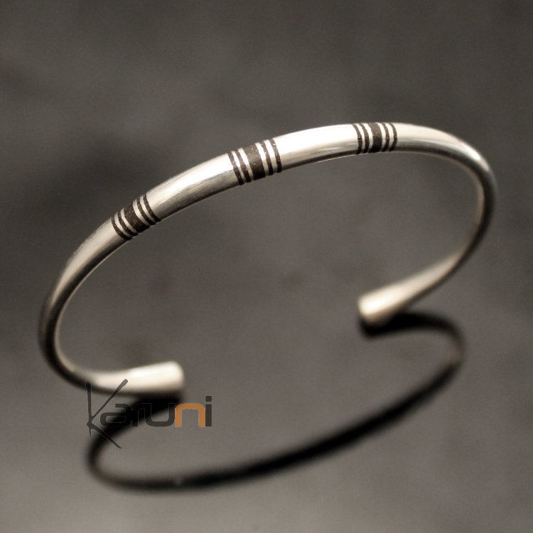 Bracelet en Argent et Ebène Rond Homme/Femme 09