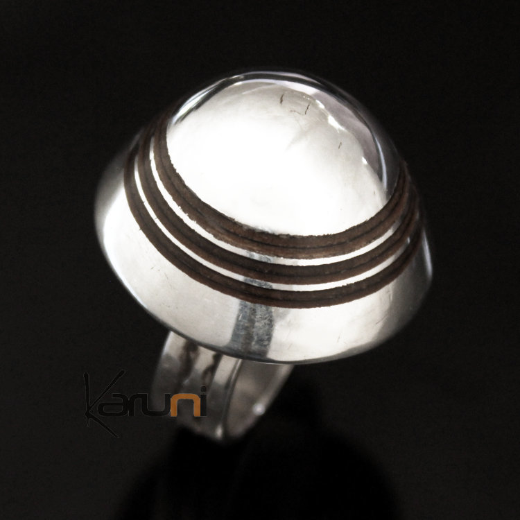 Bijoux Touareg Ethniques Bague en Argent 925 et b ne 004 Grand