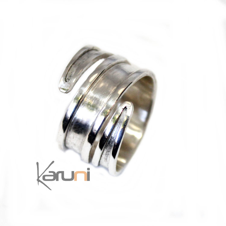 Bague Fantaisie  Argent Croisée switch Reglable Design karuni 09