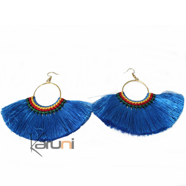 Boucles d'oreilles Fantaisie Thailande Bleu Jaune Rouge Vert 4022