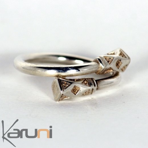 Bague argent clou croisé switch - KARUNI