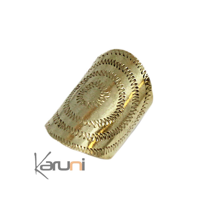 Bague Bronze Peul Fulani Gravee Reglable 1092