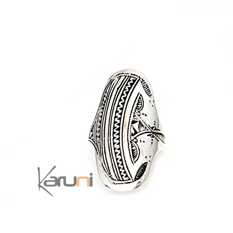 Bague Argent Massif Navette 1127