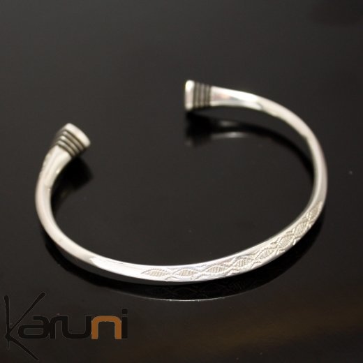 Bracelet en argent Angle Bouts Ebène Homme/Femme 01