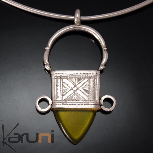 Croix du sud touareg argent Niger pendentif d'Ingall jaune