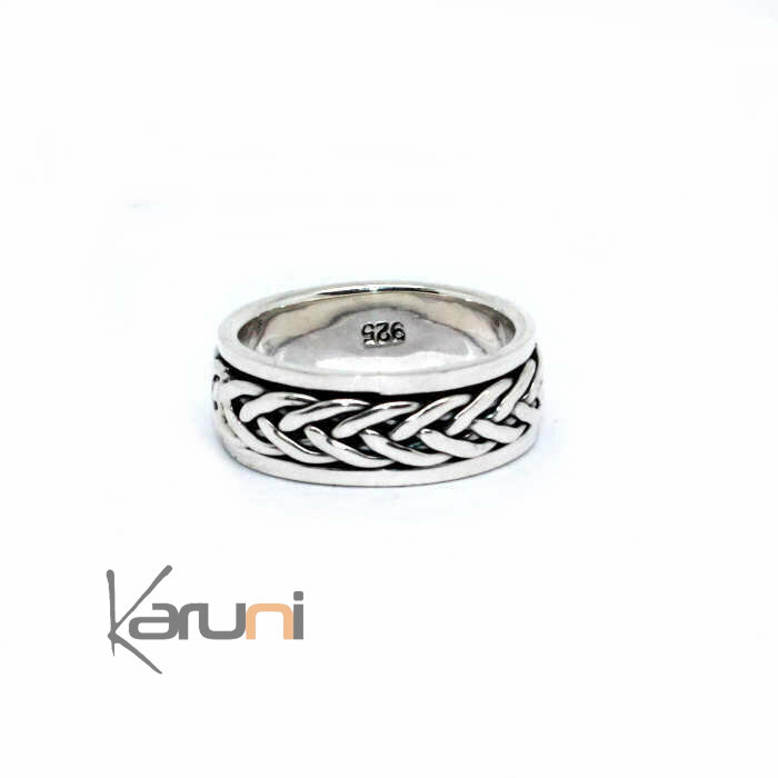 Bague Anneau Alliance Argent 925 Coulissante