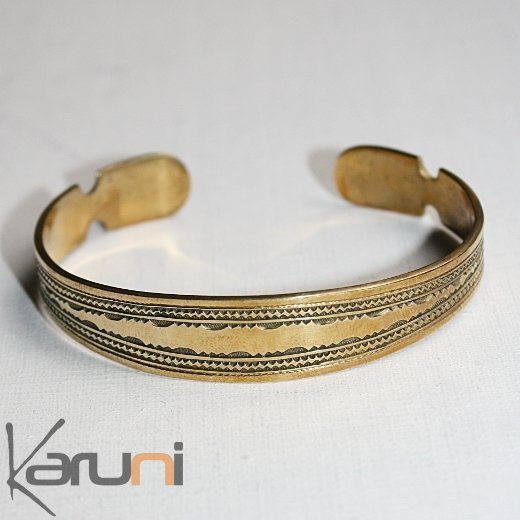 Bijoux Touareg Ethniques Bracelet gravé en bronze 06 - KARUNI