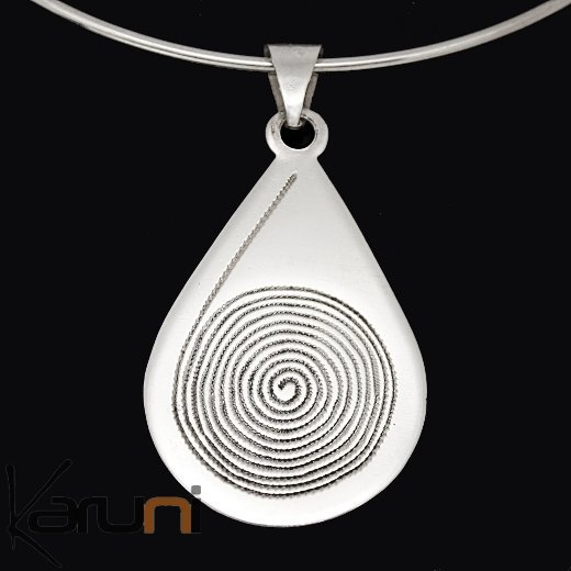 Pendentif en Argent 03 Goutte Spirale