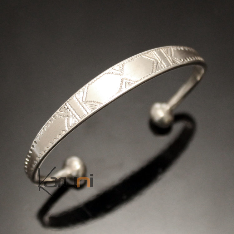 Bracelet en argent large Gravé Enfant/Bébé 17