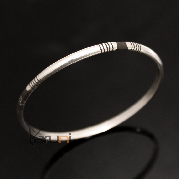 Bracelet en argent - Jonc ethnique 