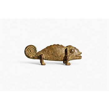 Caméléon Bronze Dogon – Sculpture Artisanale Africaine Fait Main Cameleon bronze Dogon