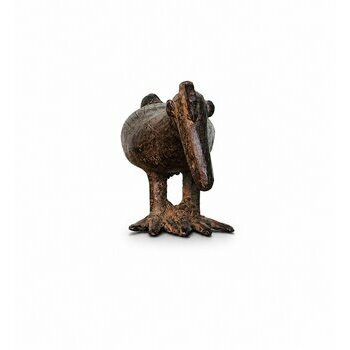 Poule Bronze Dogon – Sculpture Africaine Artisanale Déco Jardin Poule Bronze Cire Perdue – Objet Déco Ethnique Fait Main