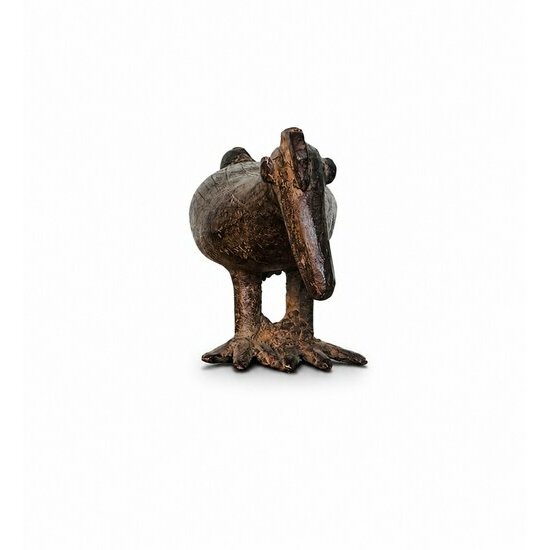 Poule Bronze Dogon – Sculpture Africaine Artisanale Déco Jardin Poule Bronze Cire Perdue – Objet Déco Ethnique Fait Main