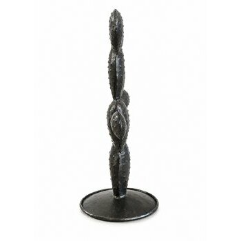 Cactus Métal Recyclé – Sculpture Artisanale Déco Bohème Industrielle Cactus Métal Noir – Objet Déco Minimaliste & Organique