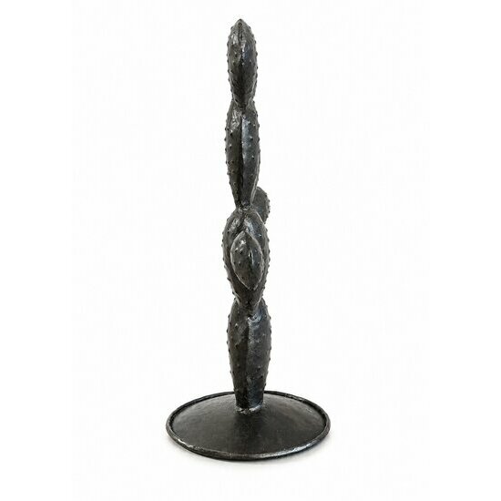 Cactus Métal Recyclé – Sculpture Artisanale Déco Bohème Industrielle Cactus Métal Noir – Objet Déco Minimaliste & Organique