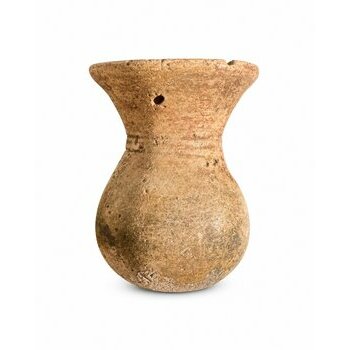 Poterie Ancienne du Mali – Vase Terre Cuite Sable Déco Brut Organique Vase Ethnique Terre Cuite – Objet Ancien Déco Minérale Bohème