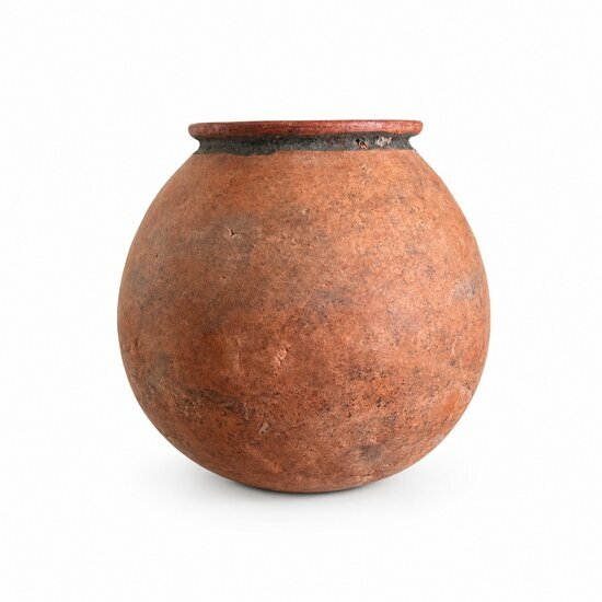 Poterie ancienne du Mali � Vase terre cuite d&eacute;coratif, artisanat africain tribal